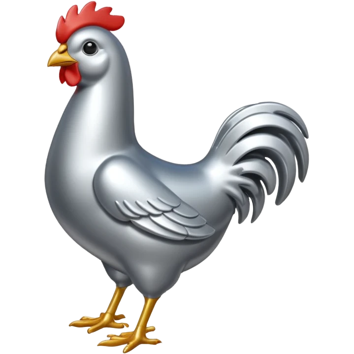 silver chicken emoji