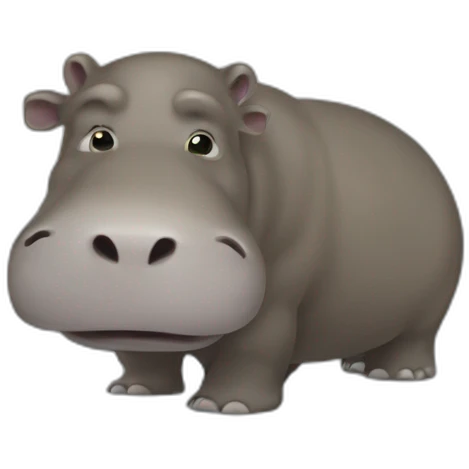 Hippopotame sur un ours emoji