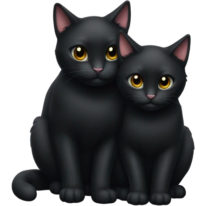 two black cats kissing emoji
