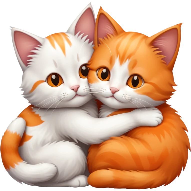 Two cats hugging each other  emoji