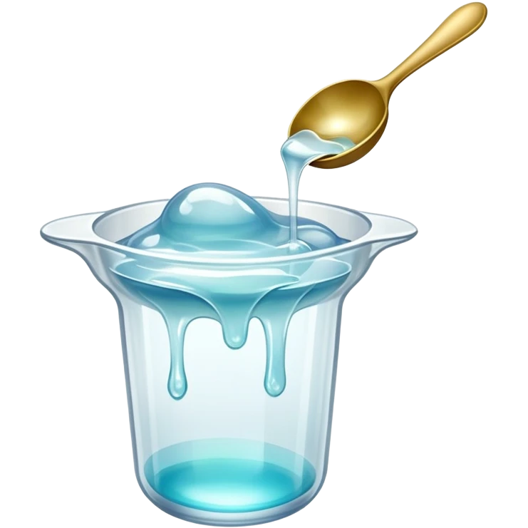 a spoonful of white, clear jelly emoji