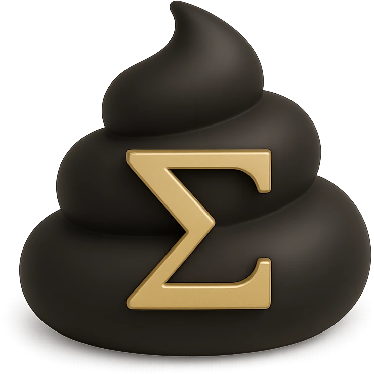 Make the sigma poop icon look more 3D with shading and depth, keeping it minimalistic. emoji