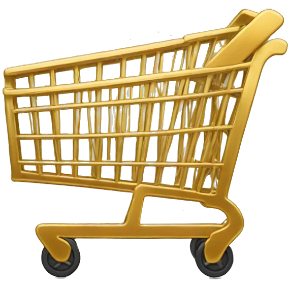 shopping cart in a gold medal
 emoji