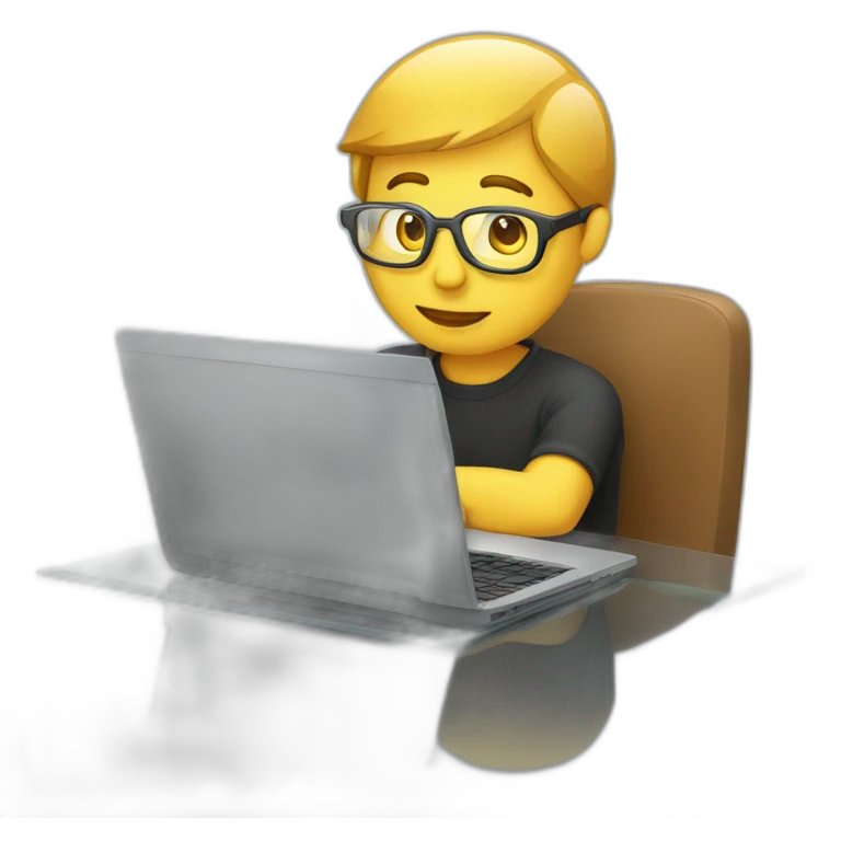Programmer with glass, with laptop emoji