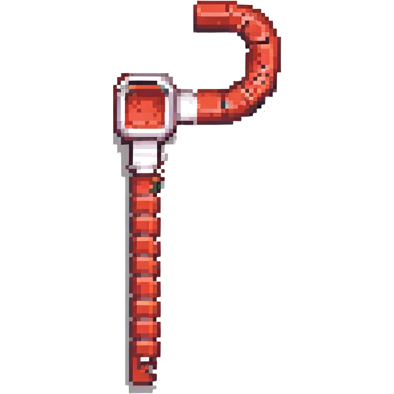 crowbar in Minecraft style, blocky, pixelated, red emoji