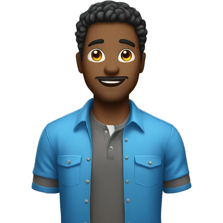 cool guy with blue shirt emoji