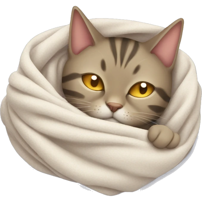 cat sleep in a blanket emoji