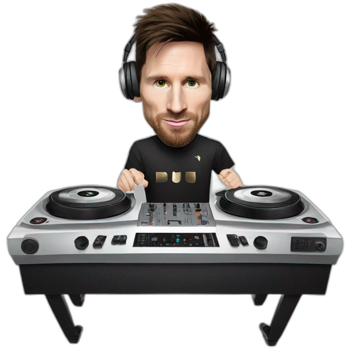 lionel messi playing dj emoji