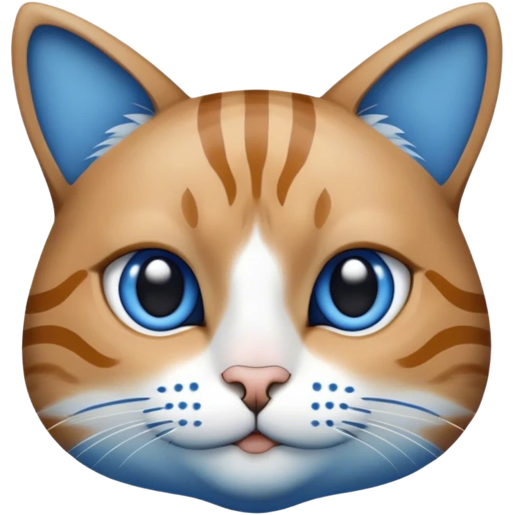 Blue avatar with white stripes & dots on face, with a cat like nose emoji