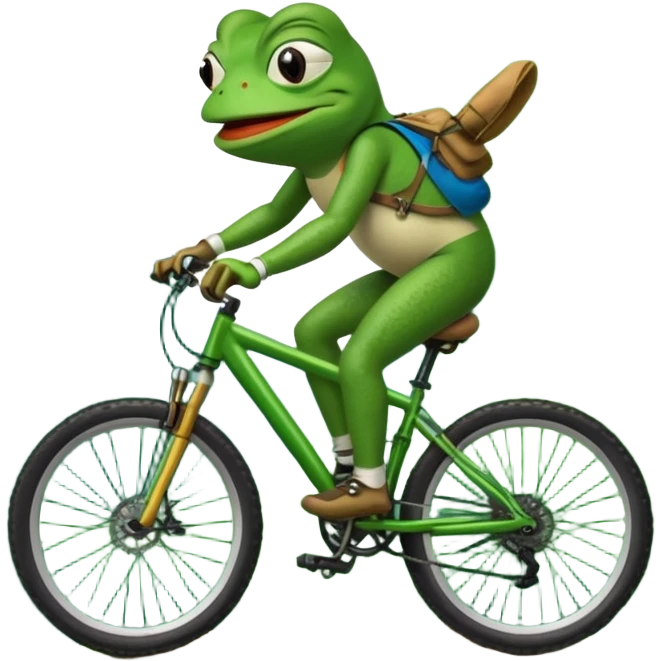 Рере frog on mountain bike emoji
