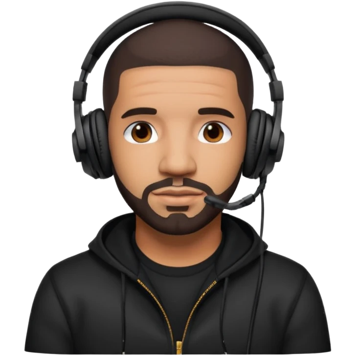 drake Black Headphones emoji