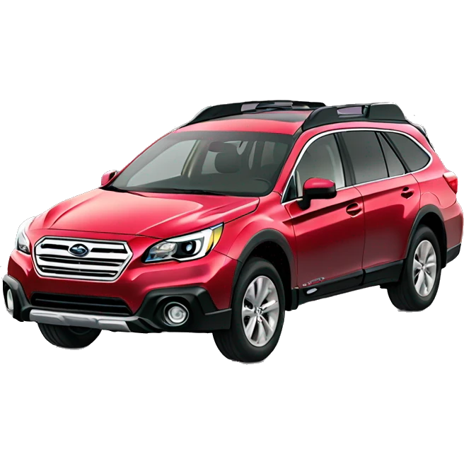 red subaru outback with yellow fog lights emoji