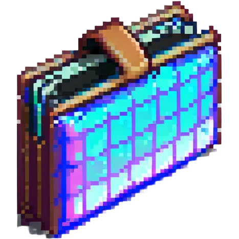hologram wallet, glowing, futuristic emoji