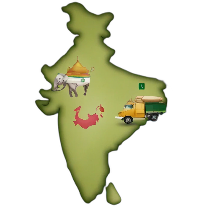 india, pakistan, bangladesh, and sri lanka on a map emoji