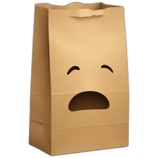a paper bag covering a person's head emoji