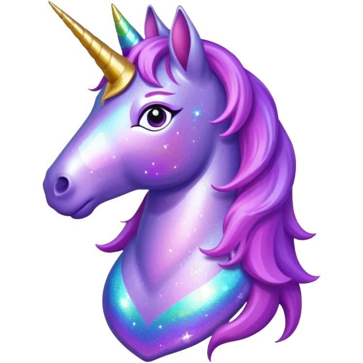 glitter purple unicorn emoji