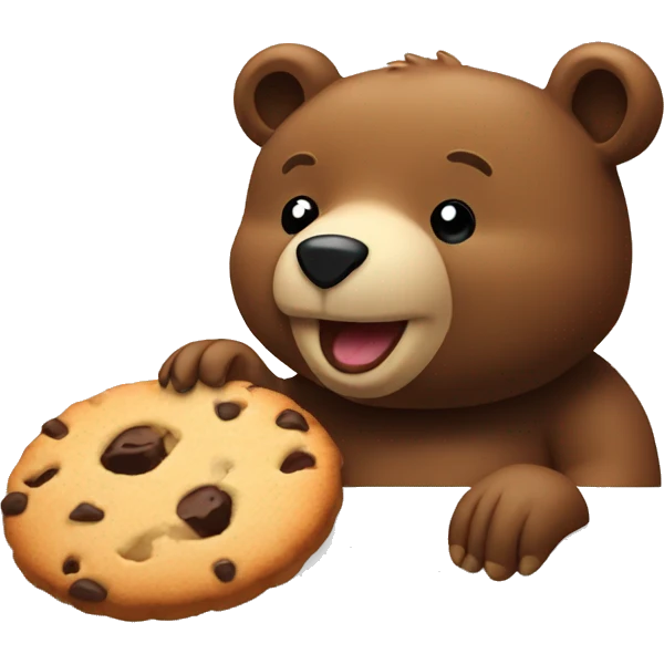 Bear eating a cookie emoji
