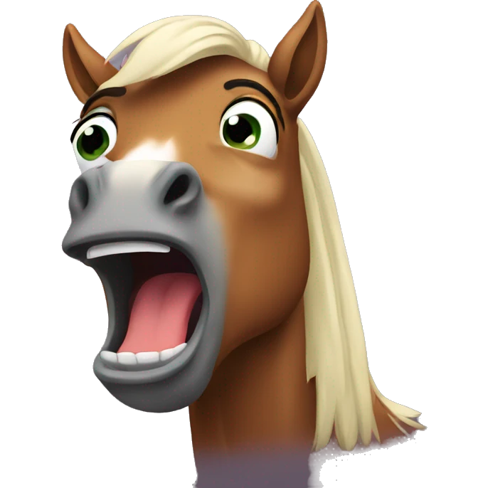 scared horse emoji
