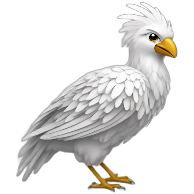 Un homme oiseau a plumes blanches  emoji