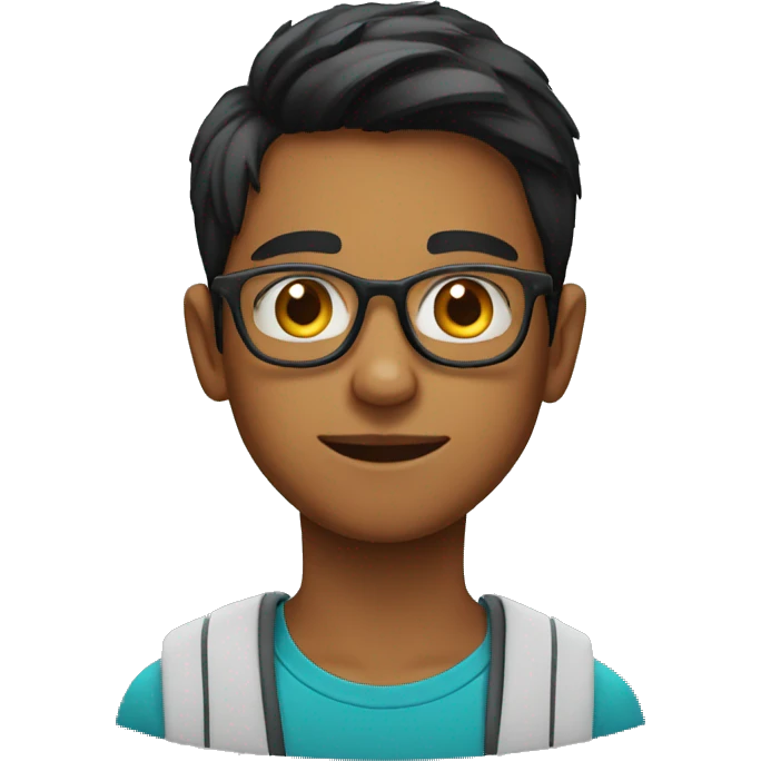 A 15 year old Indian boy wearing glasses emoji