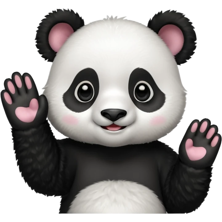 Cute panda cub saying hello  emoji