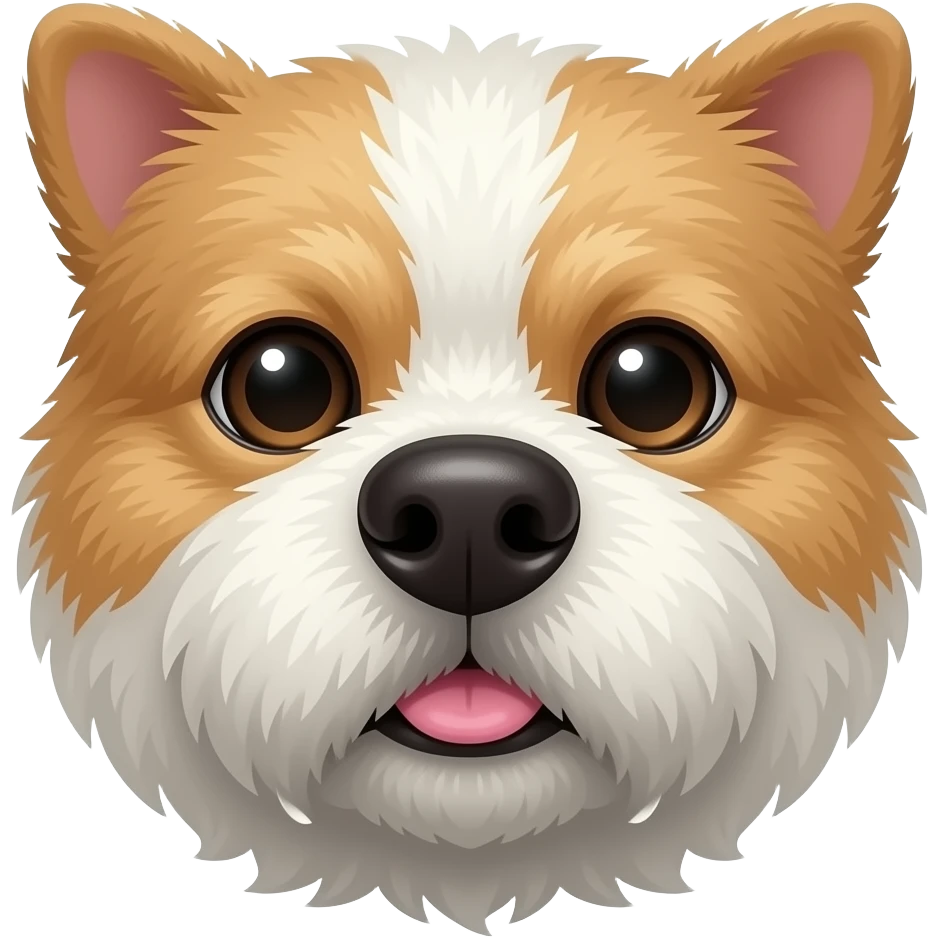 Close-up of a small dog’s snout pressed against glass, with a soft pink nose slightly squished. Fur around the mouth is slightly wet and fluffy. Cute, simple, high-contrast style with soft details and a clean outline for a sticker. emoji