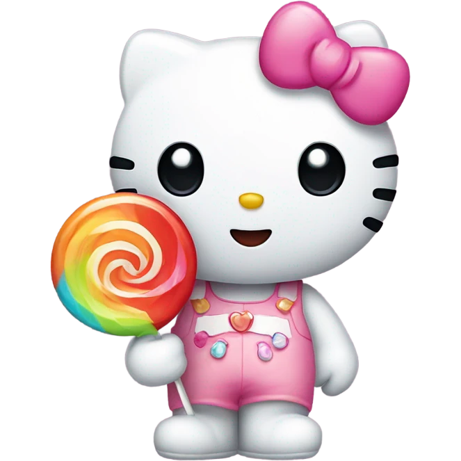 Hello kitty with lollipop  emoji