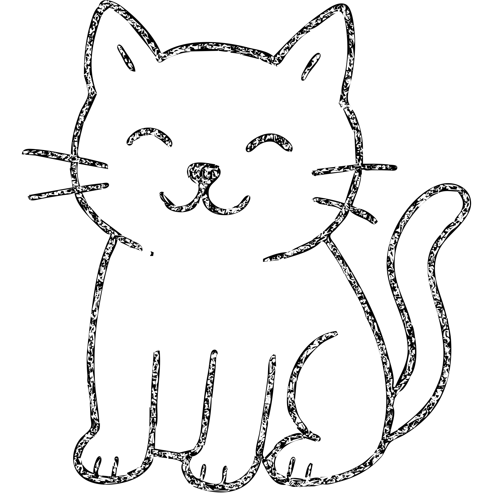 hand drawn outlined cat icon emoji