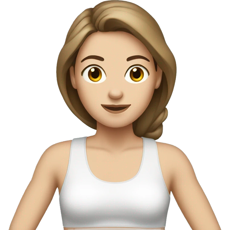 Brown hair white woman pilates emoji
