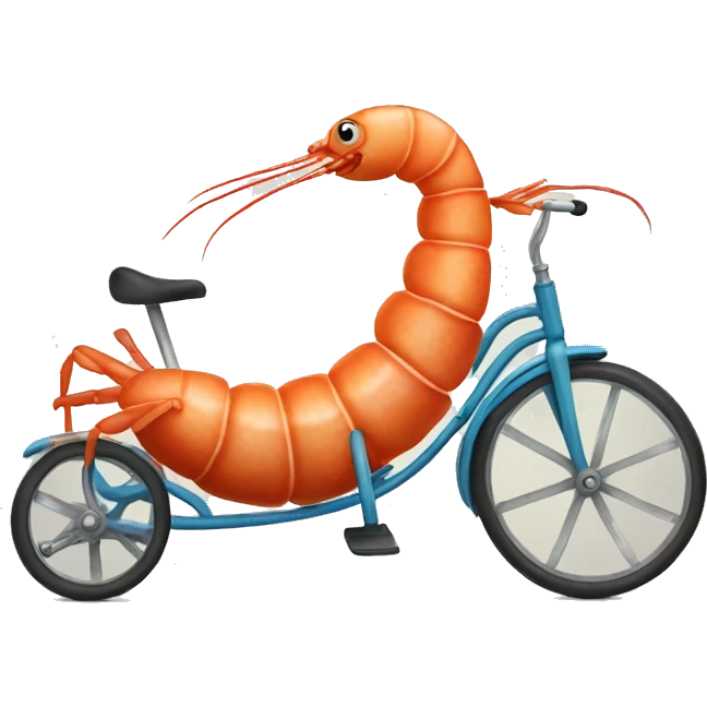 Shrimp on a tricycle  emoji