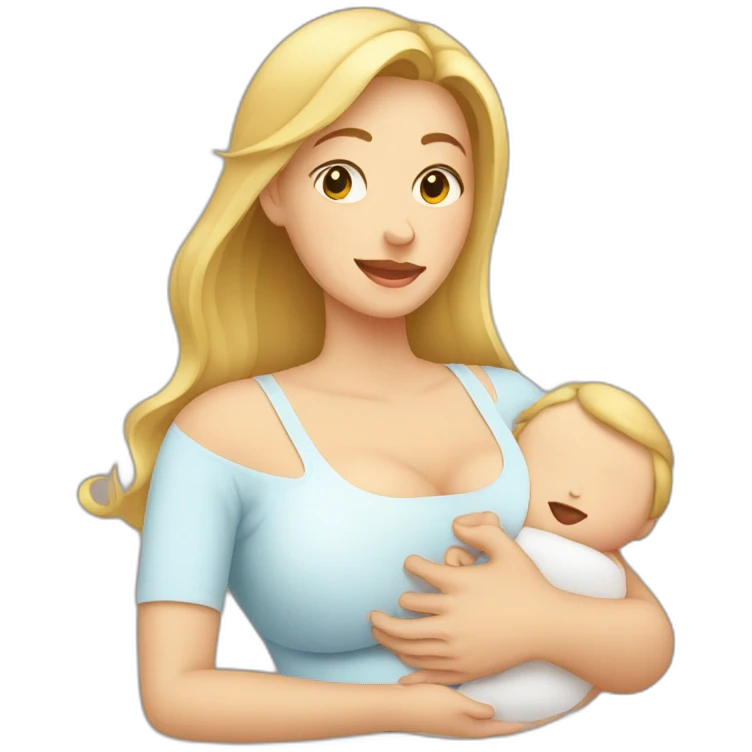 white mother breastfeeds the baby emoji