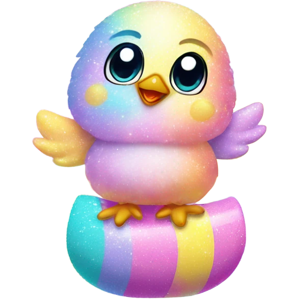 Lisa frank pastel sparkle easter chick emoji