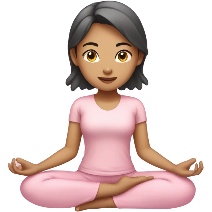 asian yoga girl light pink clothes  emoji