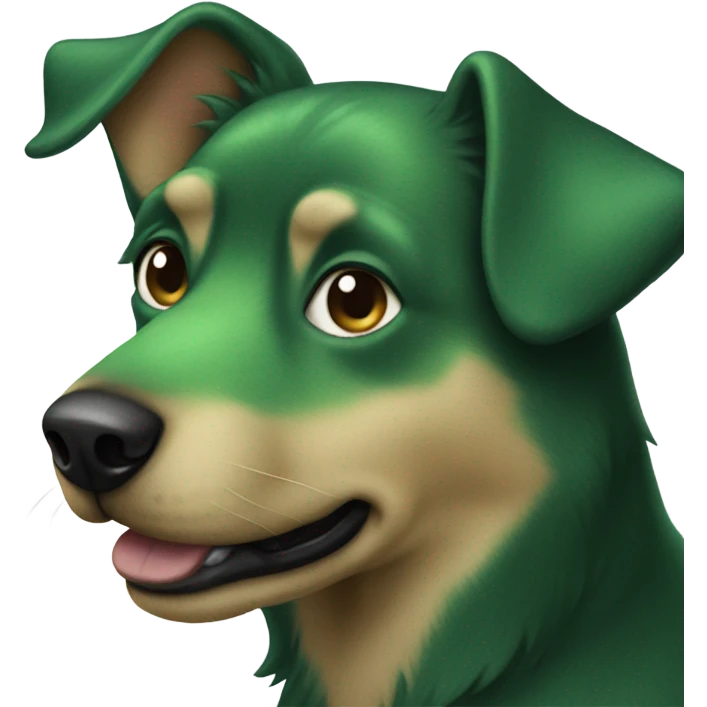 Green dog emoji