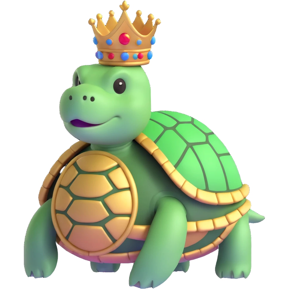 majestic turtle deity with crown emoji