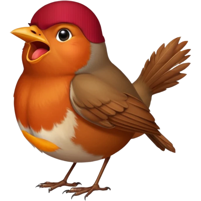 un rouge gorge chante fort emoji