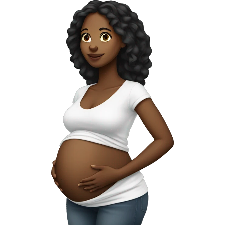Pretty pregnant black women emoji
