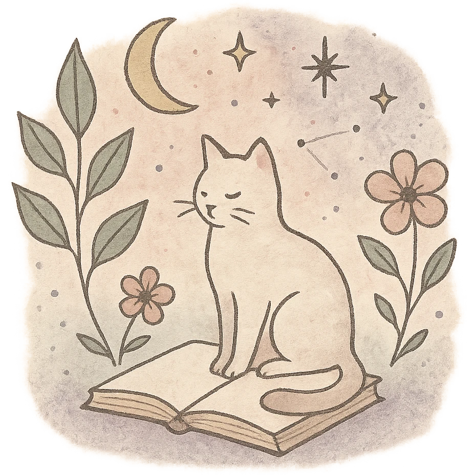 A gentle, poetic digital illustration in the style of “Jardim da Ju”. The scene blends nature, cosmos and tenderness — hand-drawn lines, soft textures, and muted pastel tones (sage green, lilac, rose, cream). Elements like leaves, stars, cats, books, and celestial details coexist naturally. The mood is magical yet grounded, evoking sensitivity, reflection, and quiet intelligence. The lighting is warm and dreamy, with delicate sparkles and organic shapes. Artistic style: watercolor + fine line art, minimal, elegant, emotional and intimate.


(use conforme a IA utilizada)

Mood: magical realism, soft light, emotional, feminine, intellectual

Style keywords: watercolor, fine ink lines, pastel tones, digital illustration, cozy, slow aesthetic, minimal poetic composition

Colors: #9BA48A (verde sálvia), #E6B7B1 (rosa suave), #D0C3CC (lavanda névoa), #F6F1E7 (papel de chá), #2D2D2F (grafite noturno)

Objects recorrentes: folhas, flores, livros, chá, gatos, estrelas, constelações, velas, mãos, janelas abertas, estufas, estantes, sementes, instrumentos musicais

Emoção central: sensibilidade lúcida — calma, introspectiva e real emoji