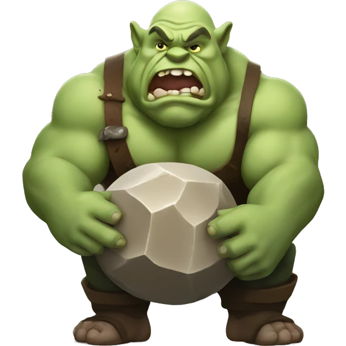 ogre holding round big stone emoji
