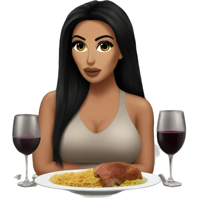 Kim kardashian dinner date realistic emoji