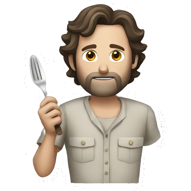 Rick Grimes holding a spoon emoji