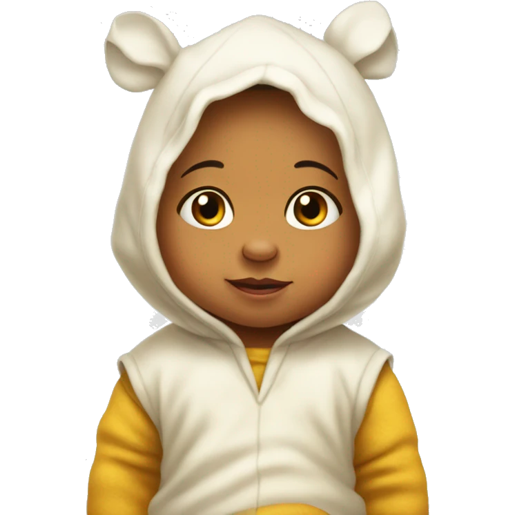 White baby in a Winnie the Pooh costume  emoji