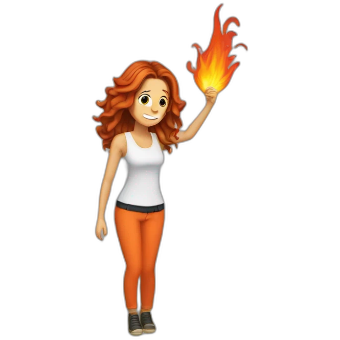 The room is on fire and she's fixing her hair emoji