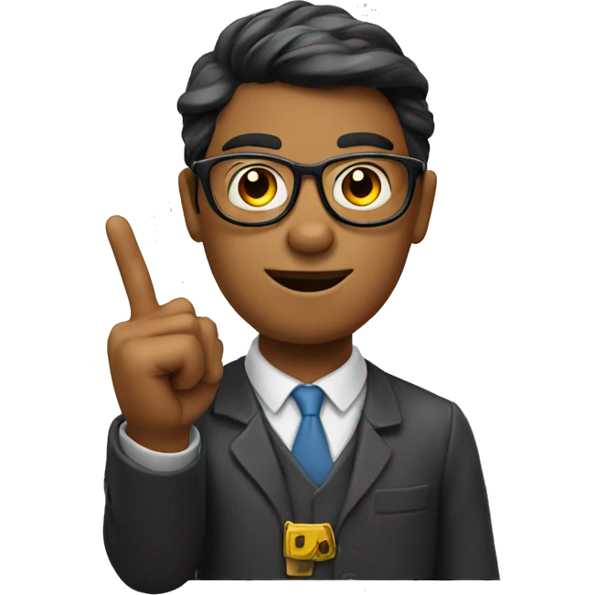 nerd with pointer finger emoji