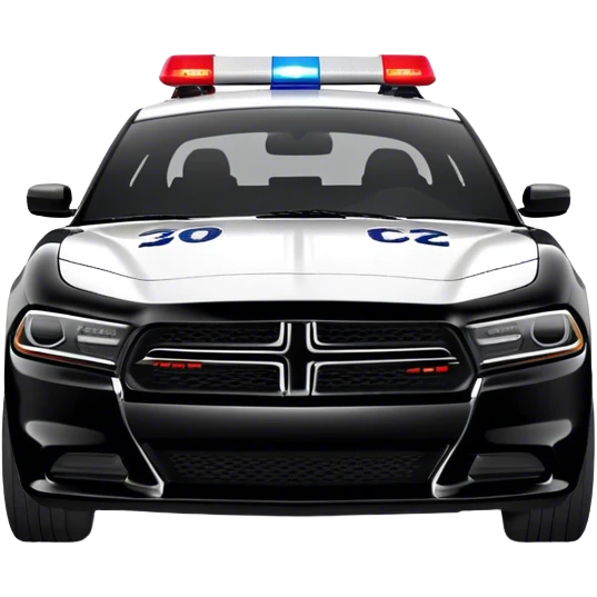 Police Car - Dodge Charger Pursuit (Model Year: 2022) (Iconic colour: Black and white) emoji