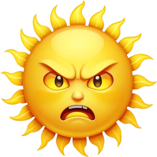Angry sun emoji