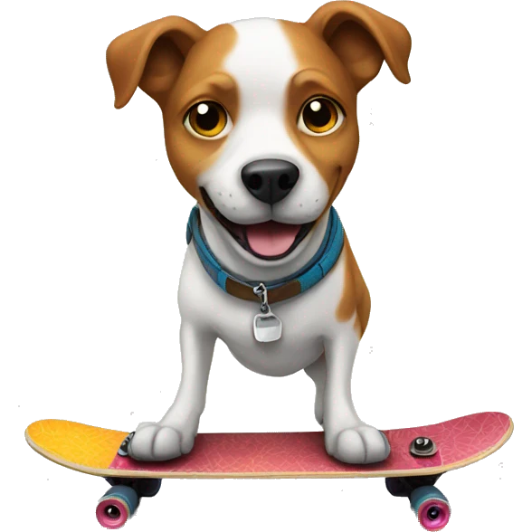 Dog riding skateboard  emoji