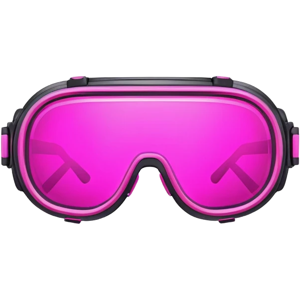 cyberpunk pink protective glasses, neon pink lenses, futuristic welding eyewear emoji