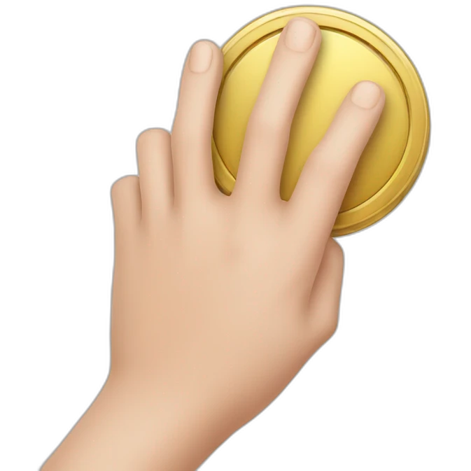 Hand with a token  emoji