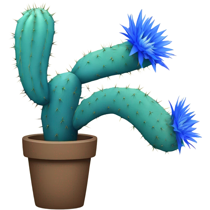 Blue cactus emoji